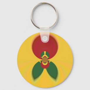 Rasta Colors Abstract Art Print Keychain