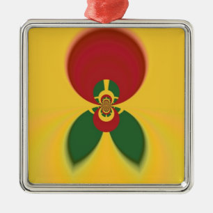 Rasta Colors Abstract Art Print Metal Ornament