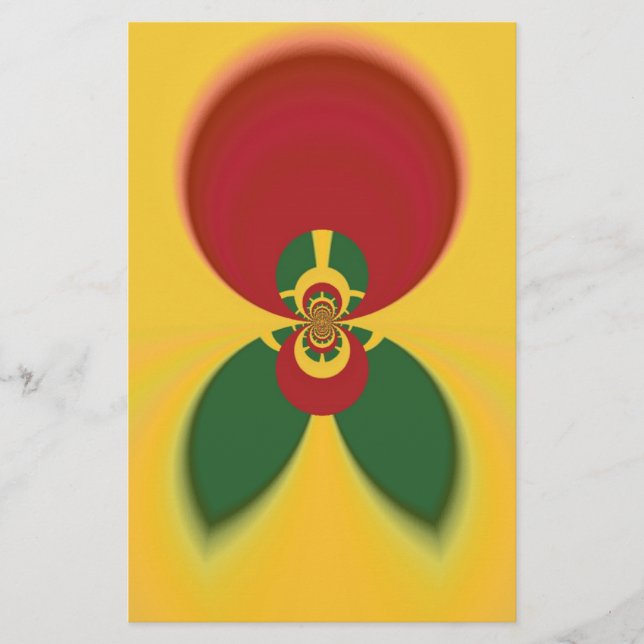 Rasta Colors Abstract Art Print Stationery (Front)