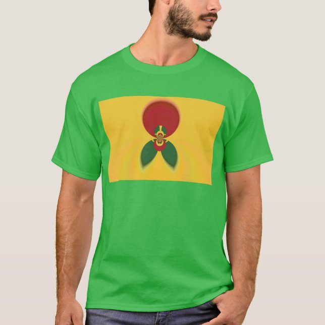 Rasta Colors Abstract Art Print T-Shirt (Front)
