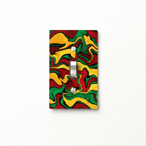 Rasta colors abstract art reggae styled light switch cover