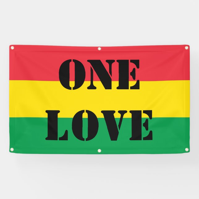 Rasta Colors Green Yellow Red Stripes Flag Pattern Banner (Horizontal)