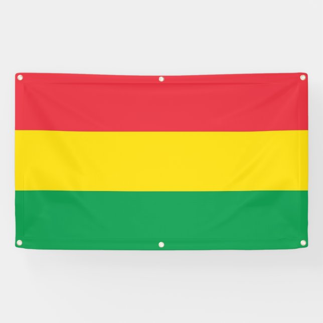 Rasta Colors Green Yellow Red Stripes Flag Pattern Banner (Horizontal)