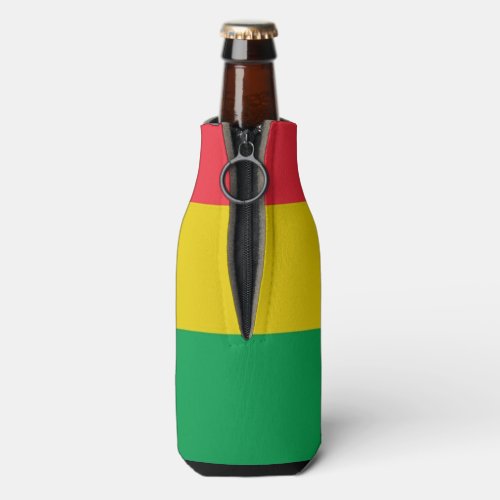 Rasta Colors Green Yellow Red Stripes Flag Pattern Bottle Cooler