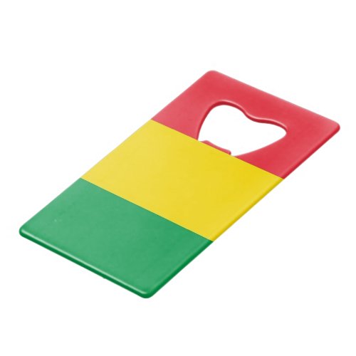 Rasta Colors Green Yellow Red Stripes Flag Pattern Credit Card Bottle Opener