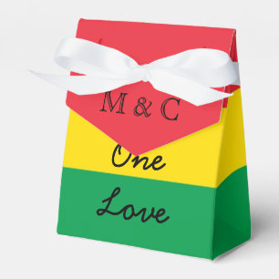 Rasta Colors Green Yellow Red Stripes Flag Pattern Favor Boxes