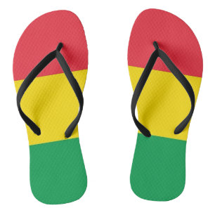 Rasta Colors Green Yellow Red Stripes Flag Pattern Flip Flops