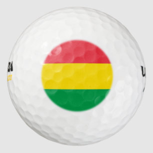 Rasta Colors Green Yellow Red Stripes Flag Pattern Golf Balls