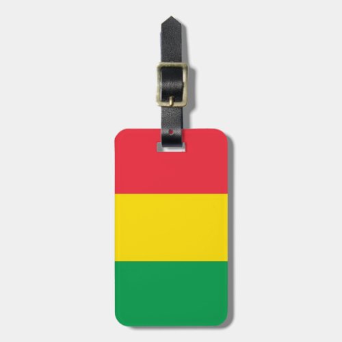 Rasta Colors Green Yellow Red Stripes Flag Pattern Luggage Tag