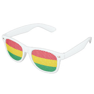 Rasta Colors Green Yellow Red Stripes Flag Pattern Retro Sunglasses