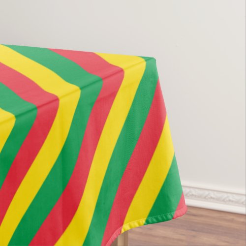 Rasta Colors Green Yellow Red Stripes Flag Pattern Tablecloth