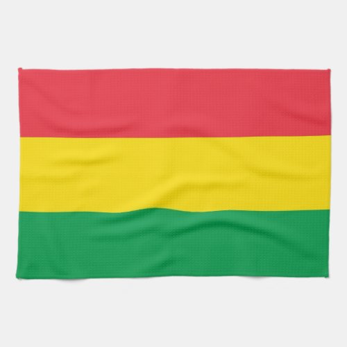 Rasta Colors Green Yellow Red Stripes Flag Pattern Towel