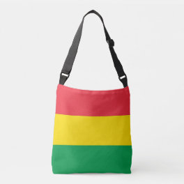 Rasta Colors Green Yellow Red Stripes Pattern Crossbody Bag
