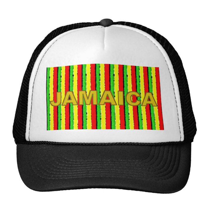 Rasta Colors Jamaica Red Gold and Green Mesh Hats