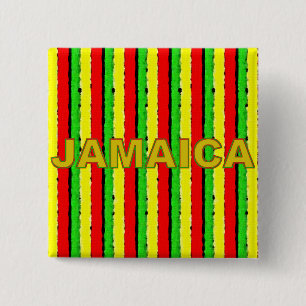 Rasta Colors Jamaica Red Gold and Green Pinback Button