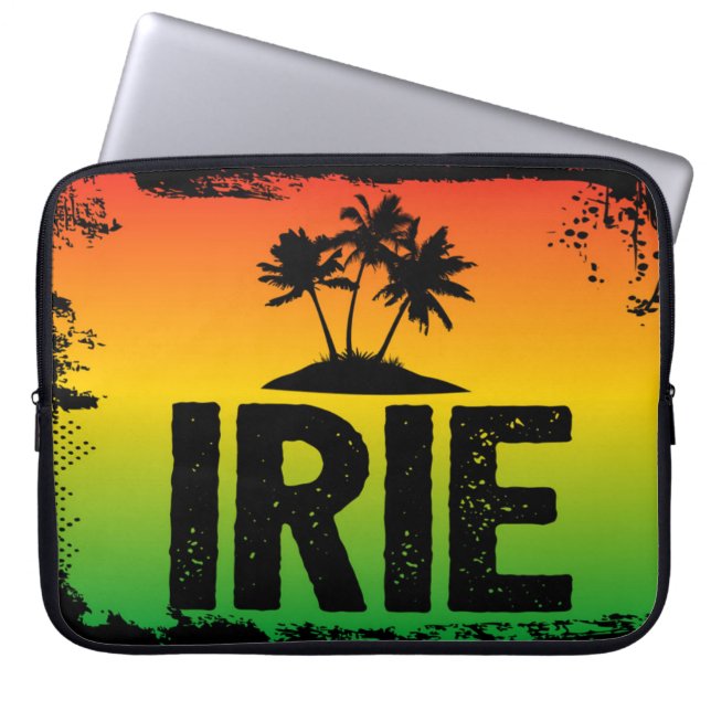Rasta Colors Jamaican IRIE Tropical Palm Trees Laptop Sleeve (Front)