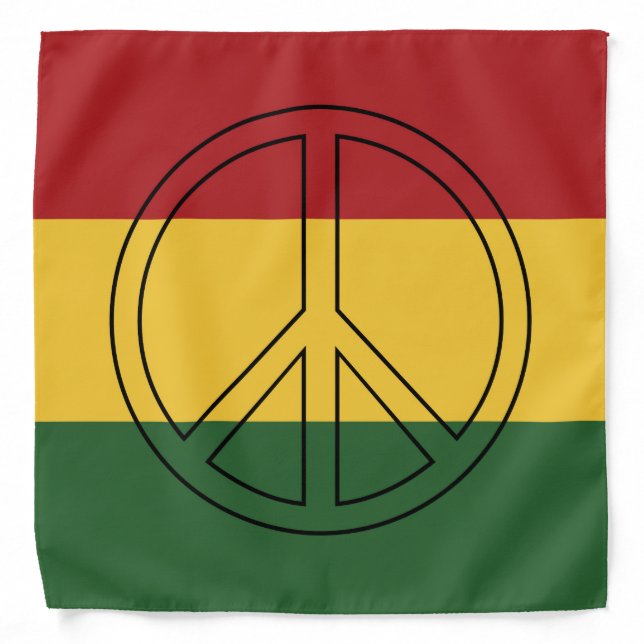 Rasta Colors Peace Bandana (Front)