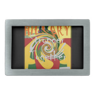 Rasta Colors Red Golden Green Hillary Art Print Belt Buckle