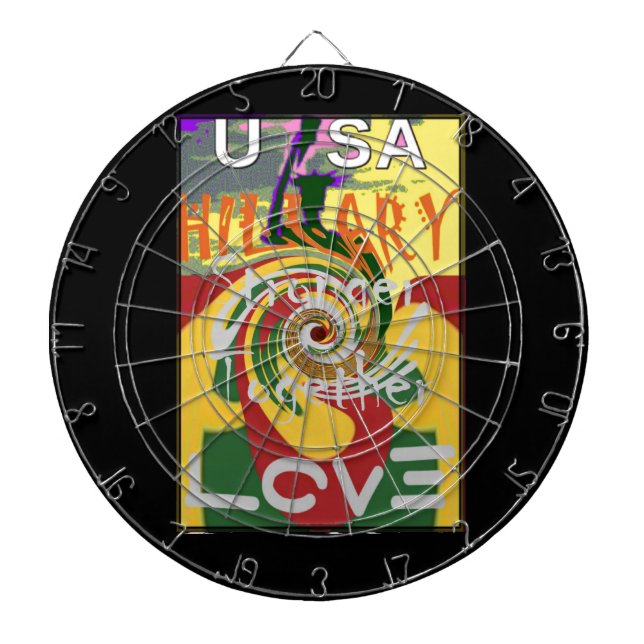 Rasta Colors Red Golden Green Hillary Art Print Dartboard (Front)