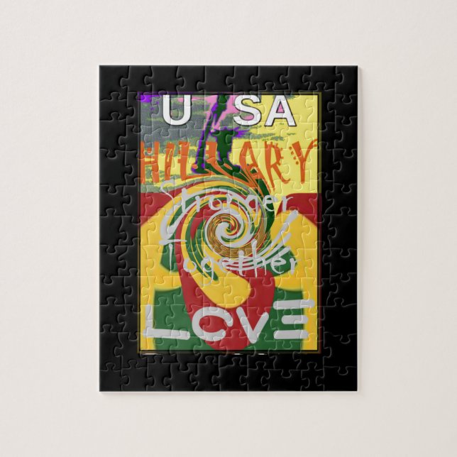 Rasta Colors Red Golden Green Hillary Art Print Jigsaw Puzzle (Vertical)