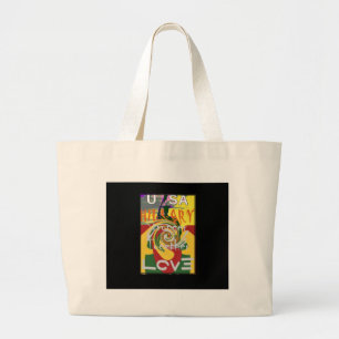 Rasta Colors Red Golden Green Hillary Art Print Large Tote Bag
