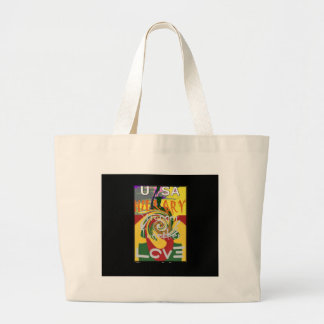 Rasta Colors Red Golden Green Hillary Art Print Large Tote Bag