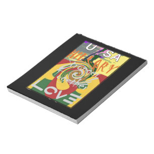 Rasta Colors Red Golden Green Hillary Art Print Notepad