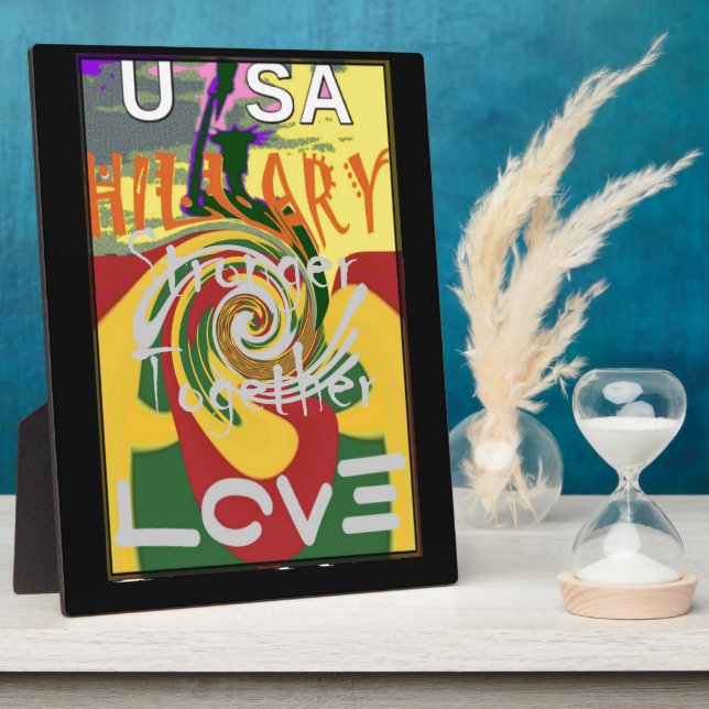Rasta Colors Red Golden Green Hillary Art Print Plaque (Side)