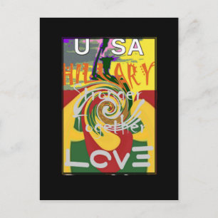 Rasta Colors Red Golden Green Hillary Art Print Postcard