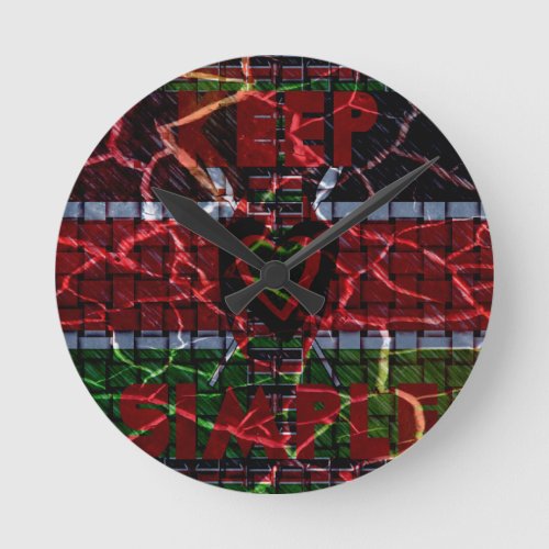 Rasta colors round clock