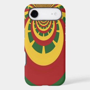 Rasta colors themed: spiral red, green, and yellow iPhone 17 air case