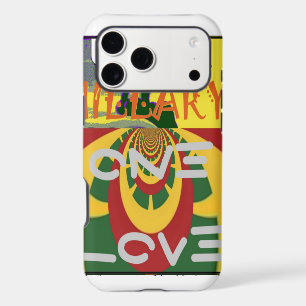 Rasta colors themed: spiral red, green, and yellow iPhone 17 pro max case