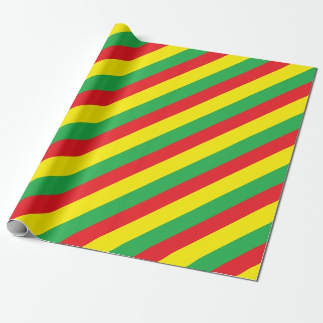 Rasta colors wrapping paper (Unrolled)