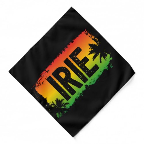Rasta Flag Colored IRIE Jamaican Quote and Palms Bandana