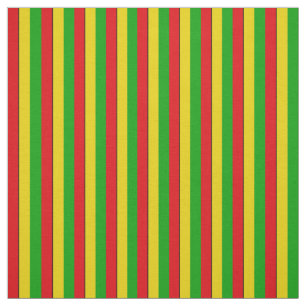 Rasta Flag Colored Reggae Stripes Fabric