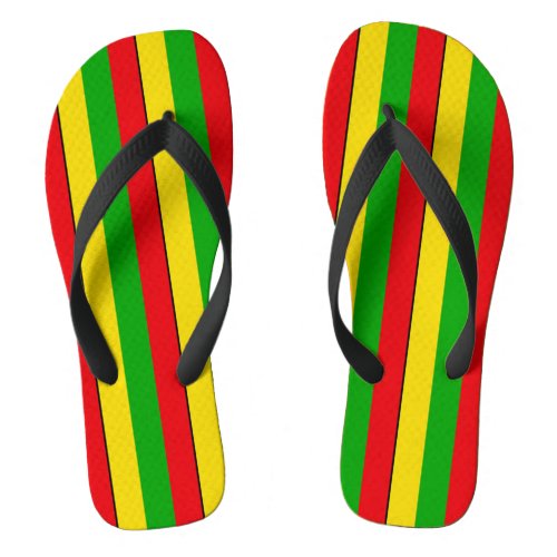 Rasta Flag Colors Striped Flip Flops