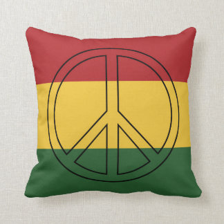 Rasta Flag Colors Throw Pillow