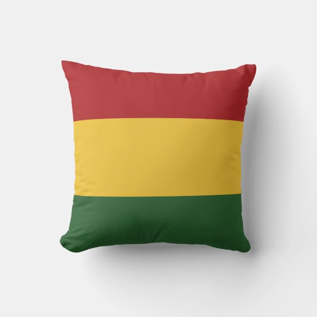 Rasta Flag Colors Throw Pillow (Front)