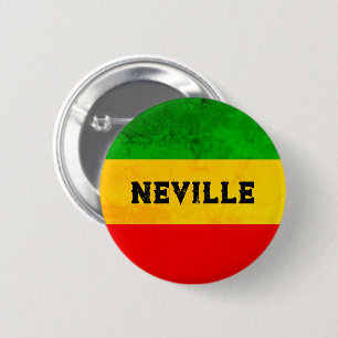 Rasta Flag Coloured Striped Reggae Button