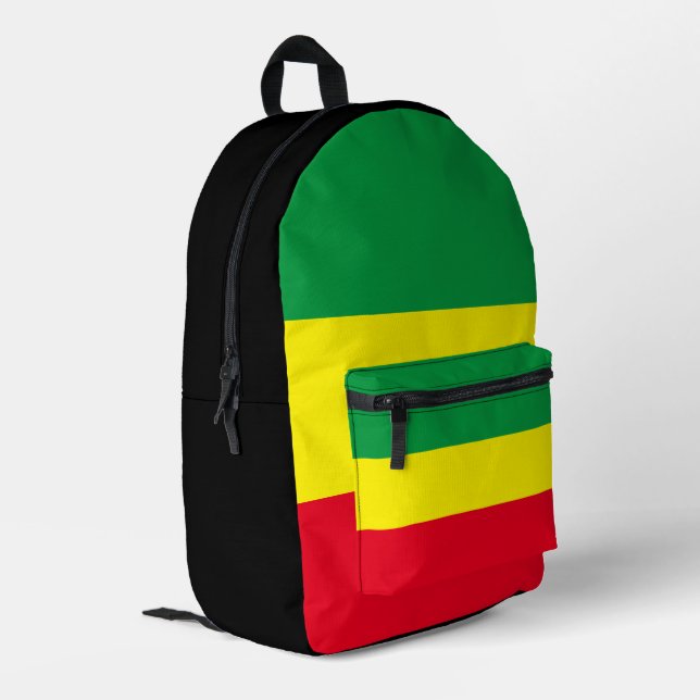 Rasta Flag  Printed Backpack (Back Corner Left)
