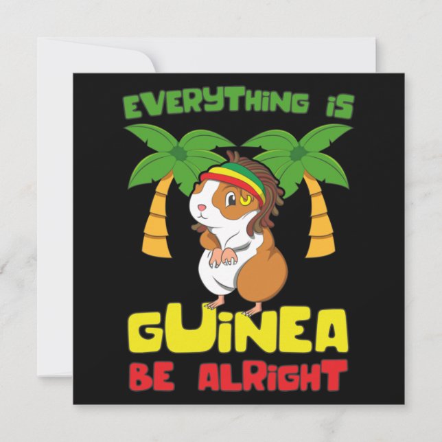 Rasta Guinea Pig Note Card (Front)