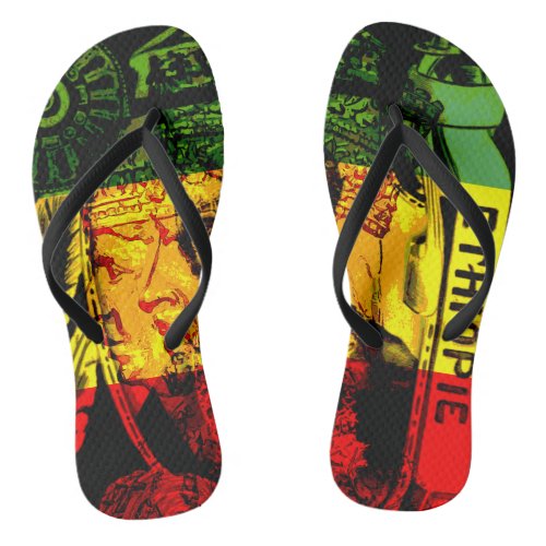 Rasta Haile Selassie Flip Flops