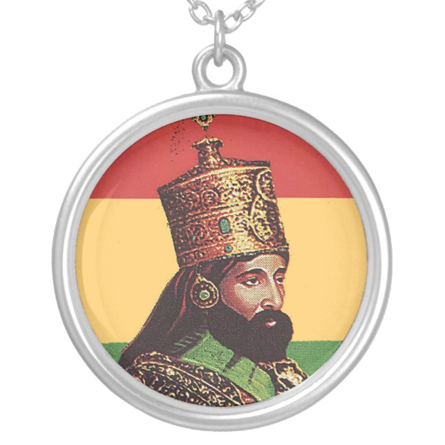 Rasta Haile Selassie Pendant Necklace (Front)