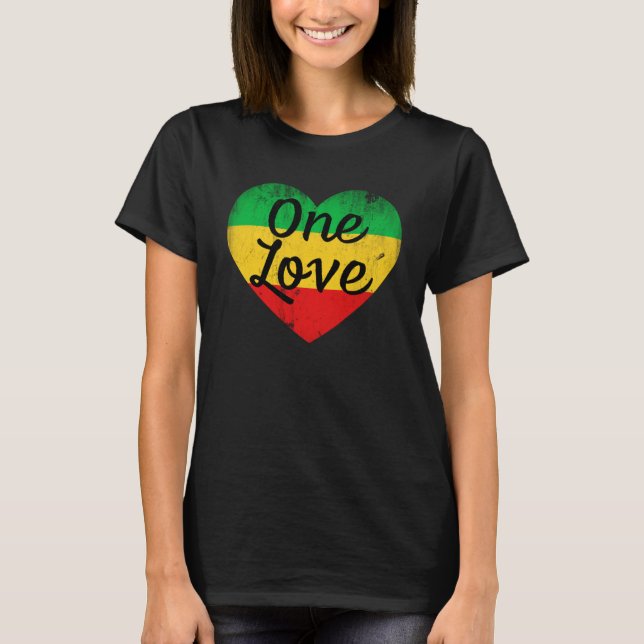 Rasta Heart Love T-Shirt (Front)