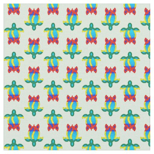 Rasta Island Colors Tribal Turtle Fabric