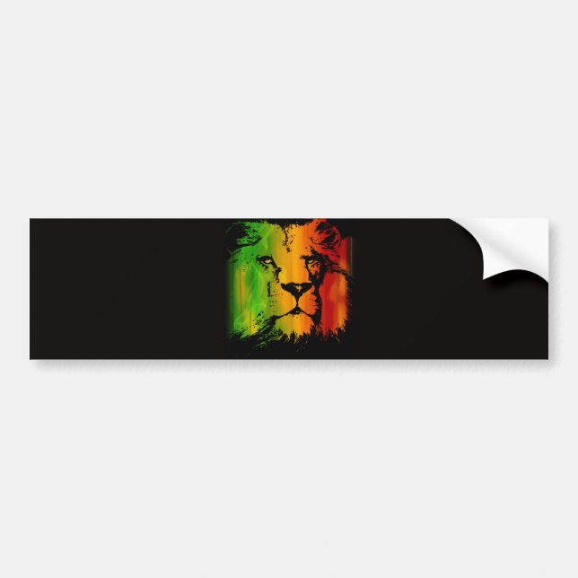 Rasta Lion Bumper Sticker (Front)