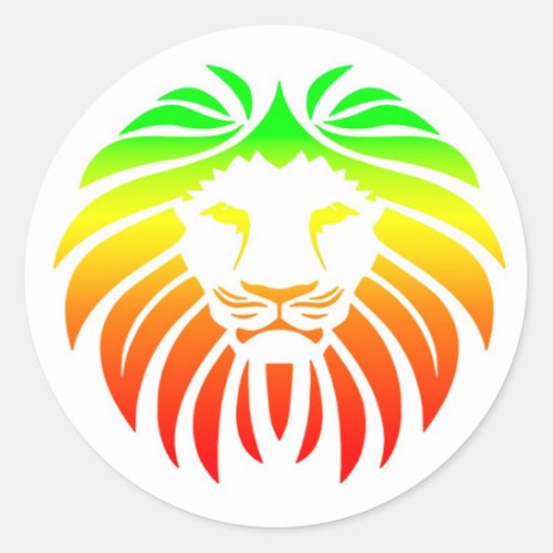 Rasta Lion Head Classic Round Sticker