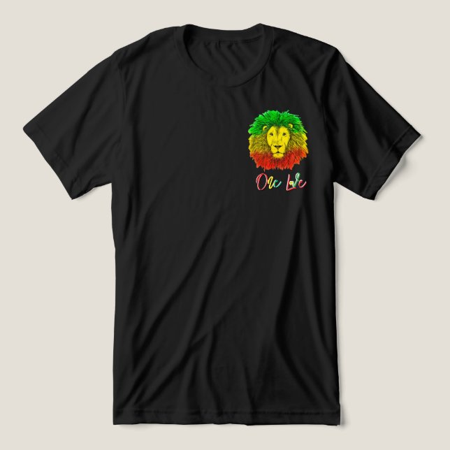 rasta lion head red green yellow Jamaica one love Tri-Blend Shirt (Design Front)