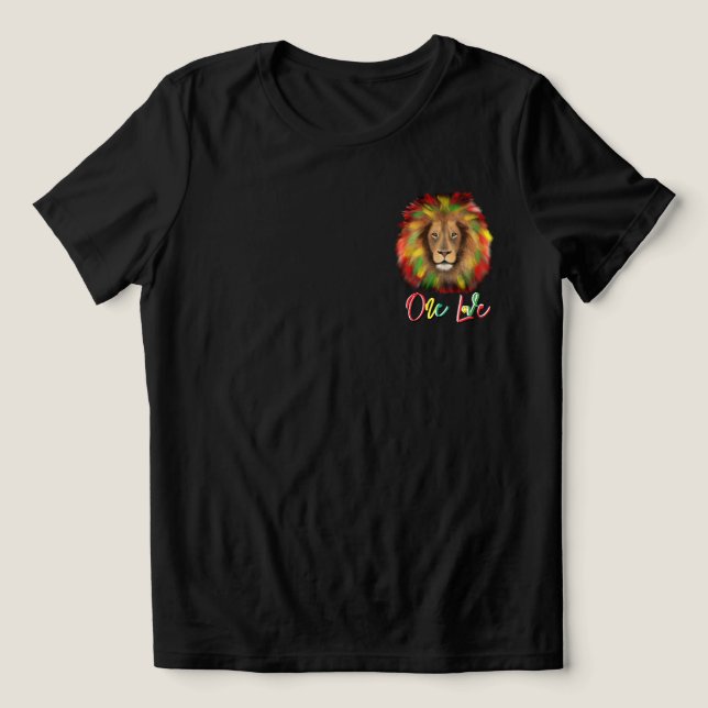 rasta lion head red green yellow Jamaica one love Tri-Blend Shirt (Design Front)