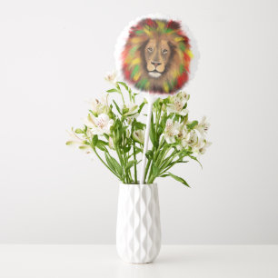 Rasta lion head red yellow green drawing Jamaica  Balloon